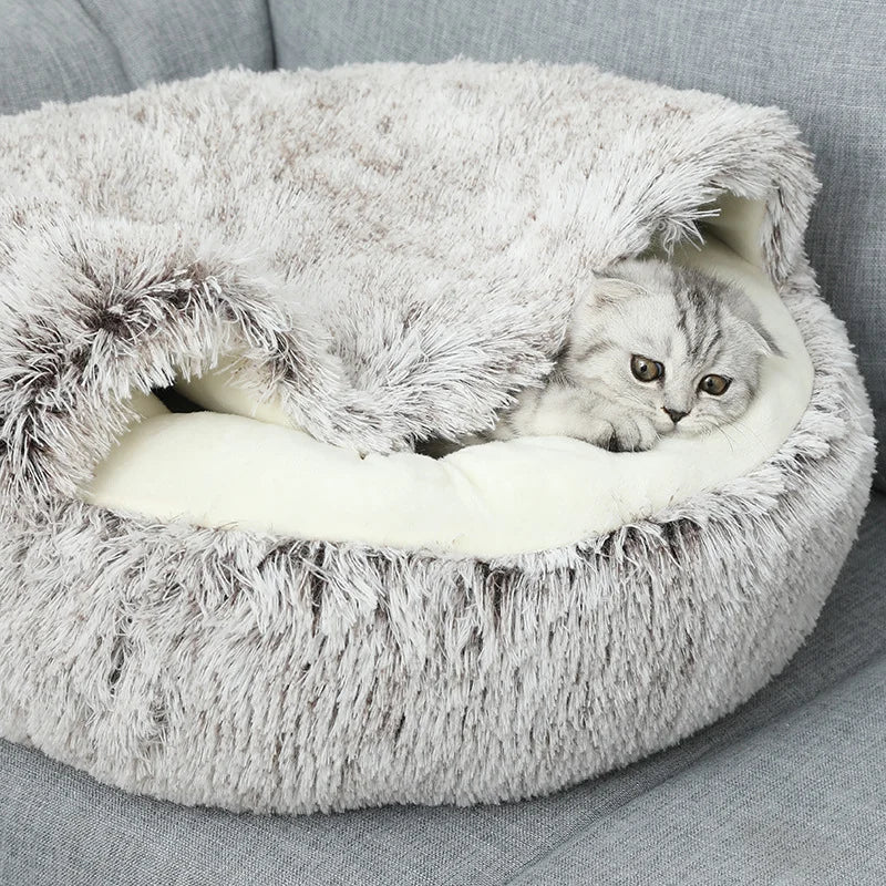 Panier Grotte Moelleux pour Chat - Confortable et Chaud