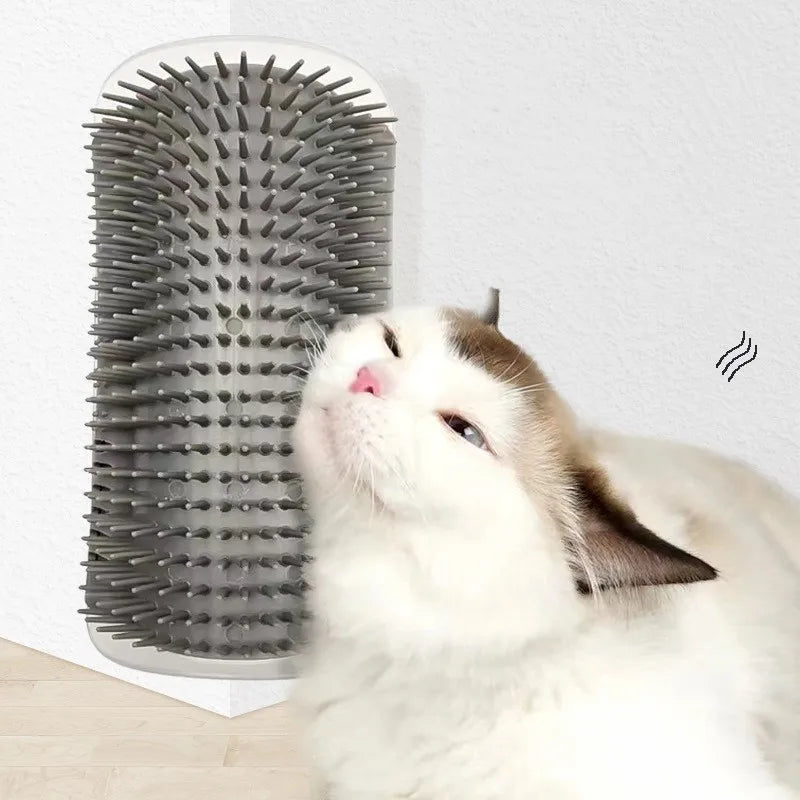 Brosse Anti-Poils Auto-Massante pour Chat - Coin Adhésif