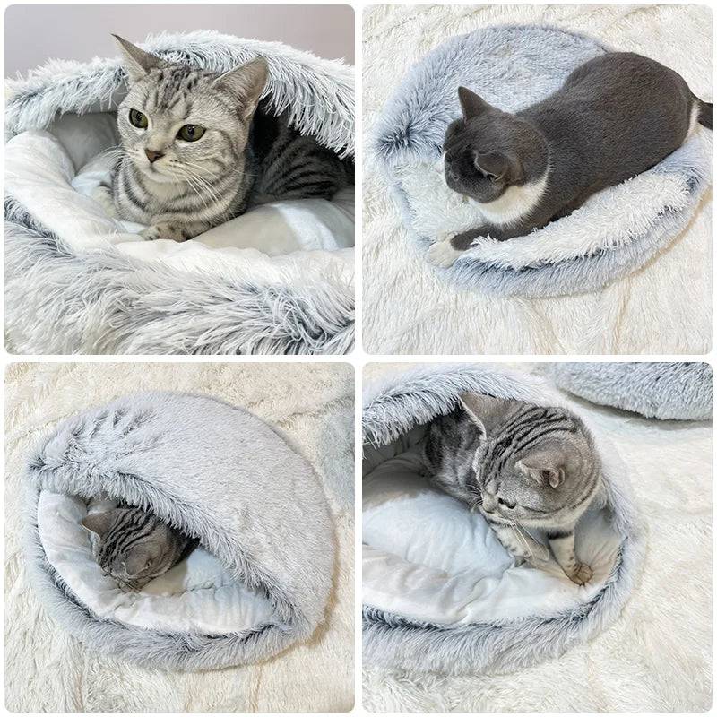 Panier Grotte Moelleux pour Chat - Confortable et Chaud