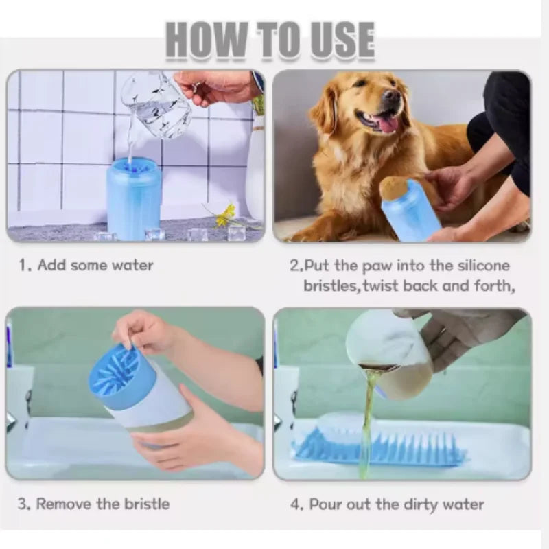 Nettoyeur de Pattes Portable pour Chien - Gobelet Silicone Souple