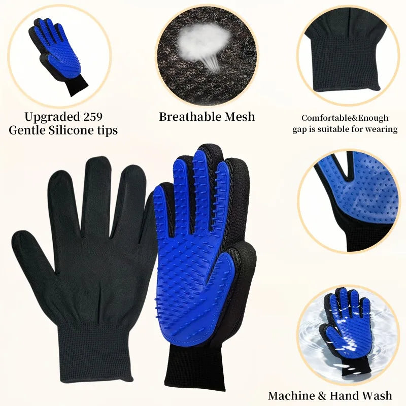 Gants de Toilettage Anti-Poils pour Chien et Chat