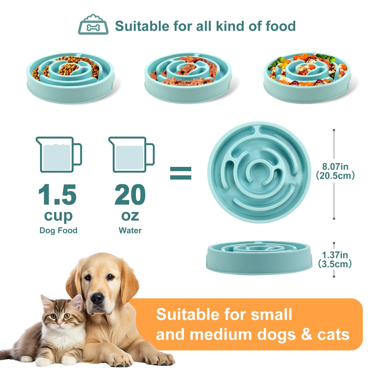 Gamelle Anti-Glouton pour Chien - Bol Ludique Anti-Ingestion Rapide